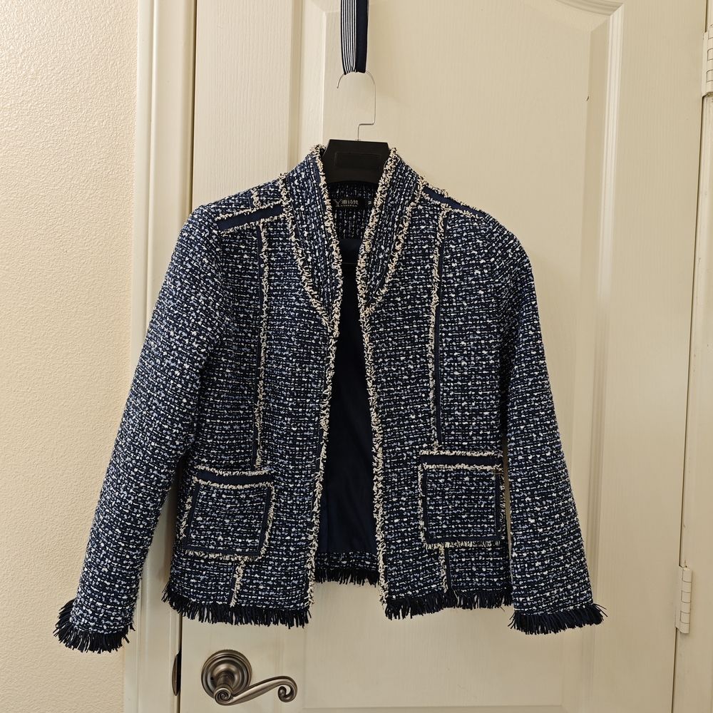 Women's Blue Tweed Jacket